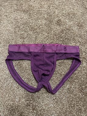 TEAMM8 Purple Ribbed Jockstrap M